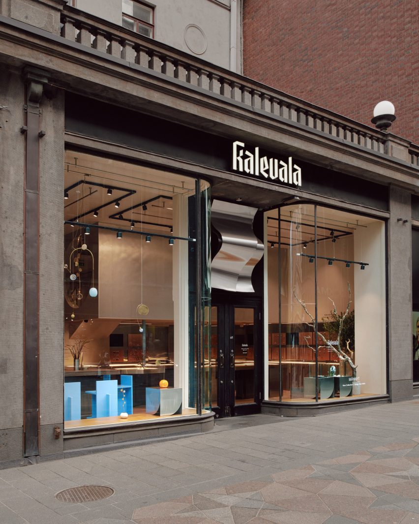 Facade of the Kalevala flagship store in Helsinki, Finland by Yatofu.