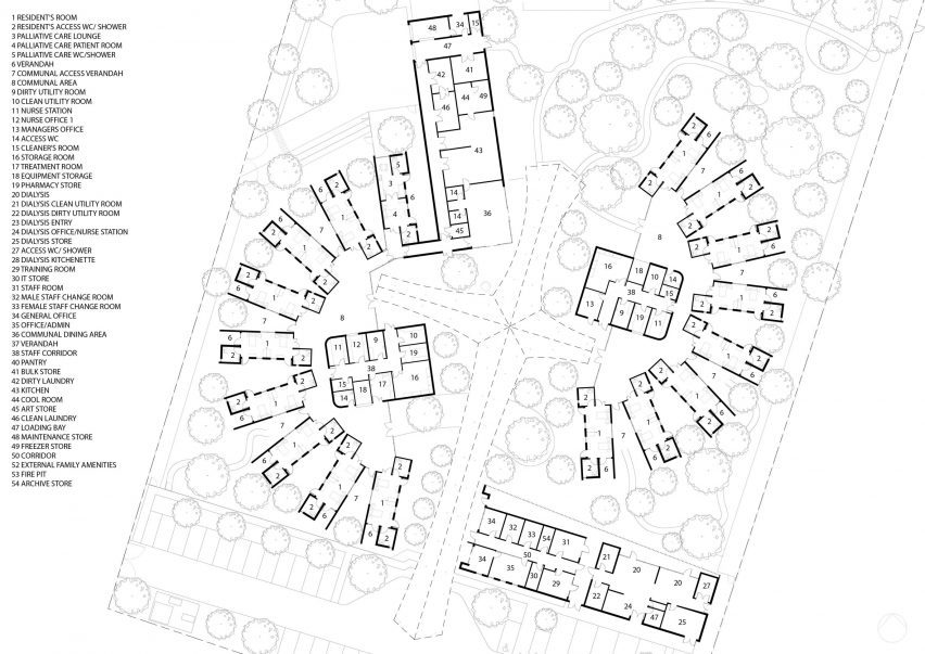Plan of Yutjuwala Djwarr Aged Care by Kaunitz Yeung Architecture