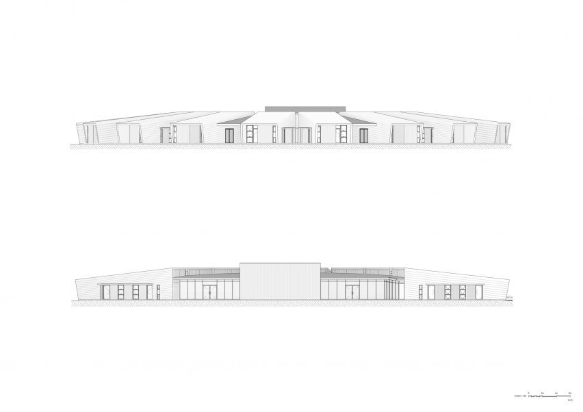 Elevation of Yutjuwala Djwarr Aged Care by Kaunitz Yeung Architecture