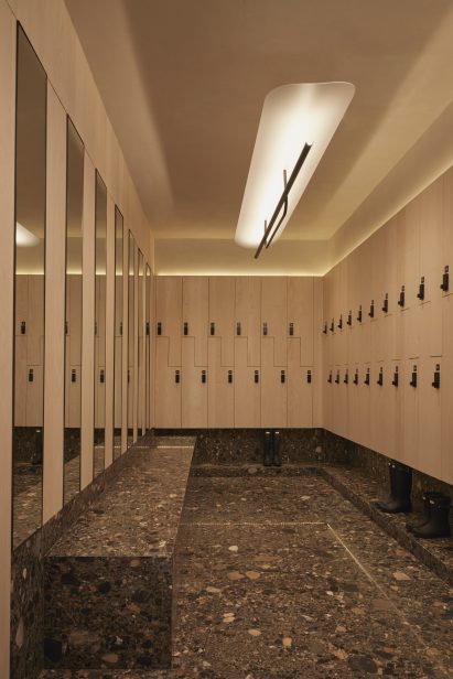 Terrazzo-clad locker room