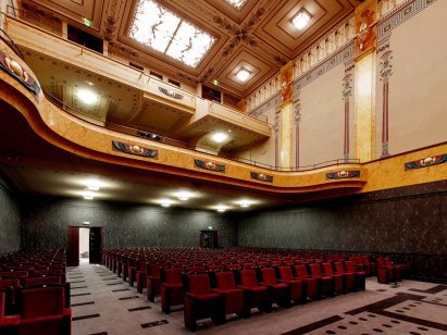 Interior of Le Louxor art deco cinema in Paris
