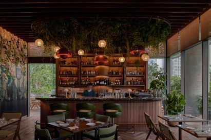 Botanically-inspired wallpaper at The Standard Singapore