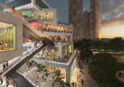 Close-up render of LuLa Light Mall in Chengdu
