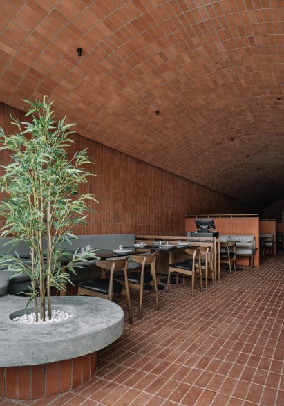 Potted plants at Capiche pizzeria