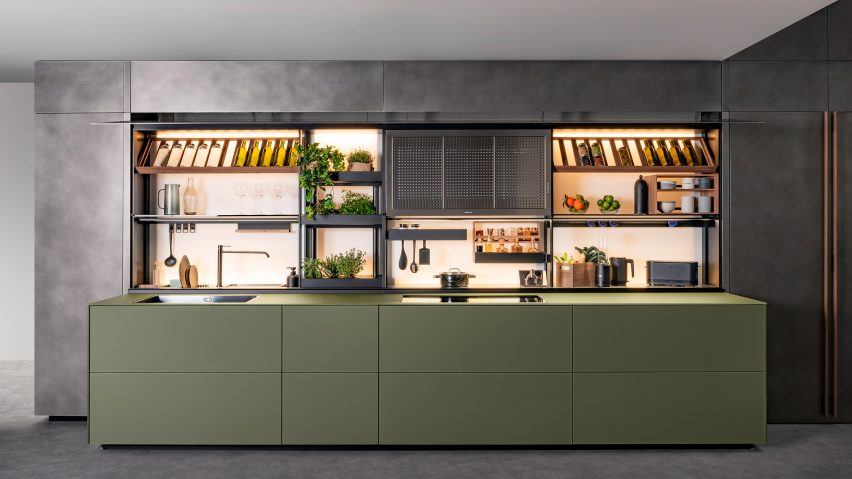 New Logica storage panelling by Gabriele Centazzo for Valcucine