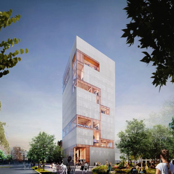 Renderings of a mass timber skyscraper