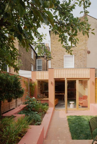 Rear facade of Clay House in south London