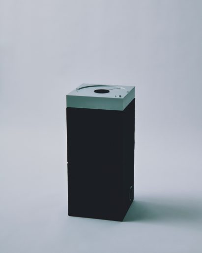 PP-1 record player by Waiting for Ideas on two speakers
