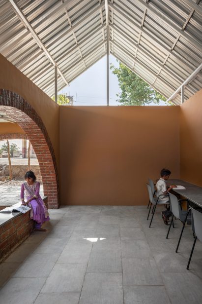 Classroom interior at Rural Library in India