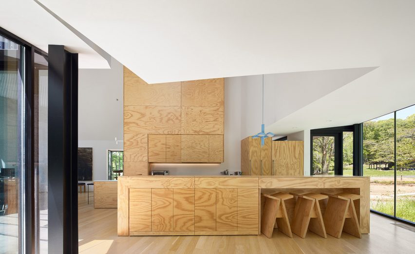 Wood furniture in kitchen