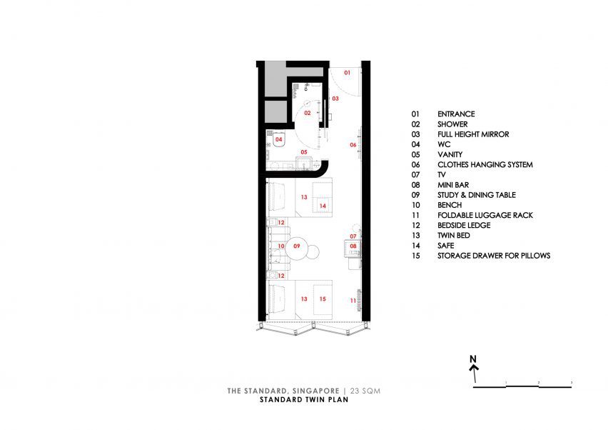 Twin room plan