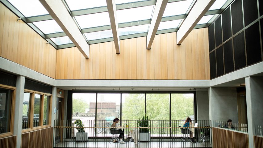 The interior of a UCL student facility building