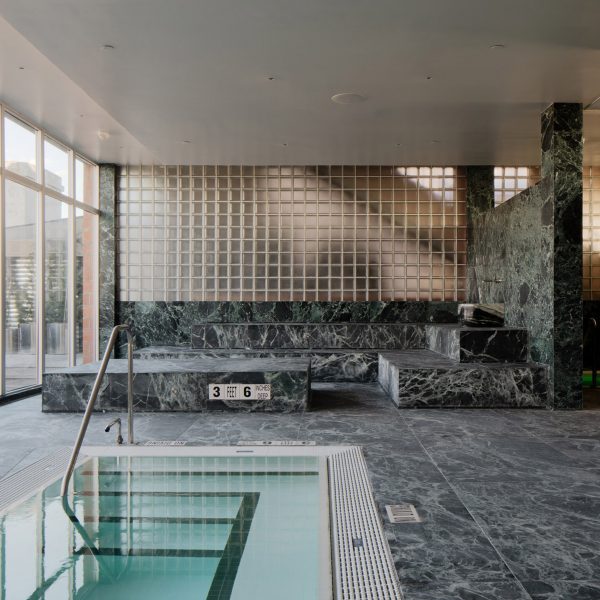 Spa clad in green marble