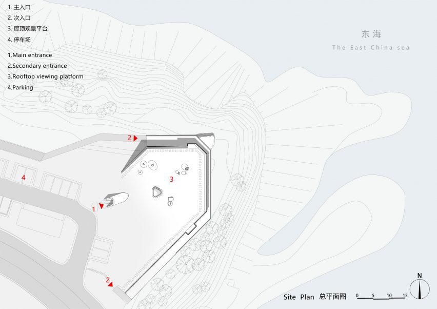 Roof plan of Blue Insight Cave Space in China by 3andwich Design