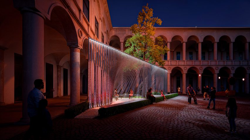 Photo of water installation in a courtyard