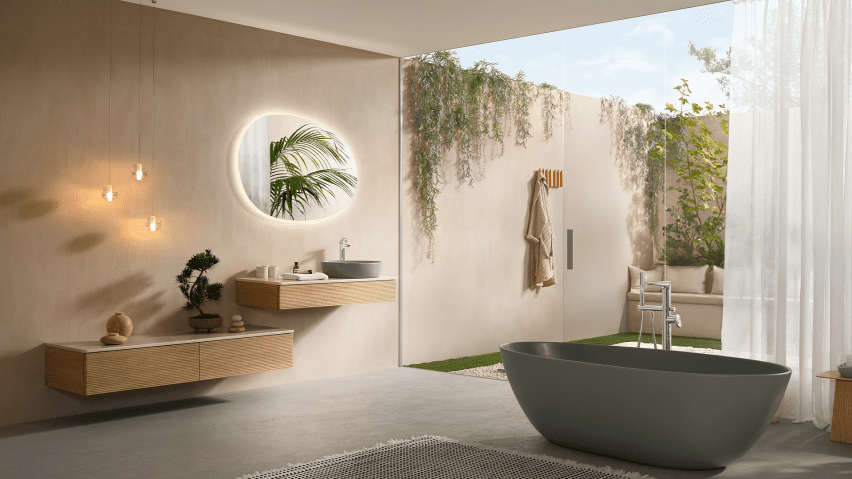 Villeroy & Boch's Antao range in a contemporary earthy bathroom interior