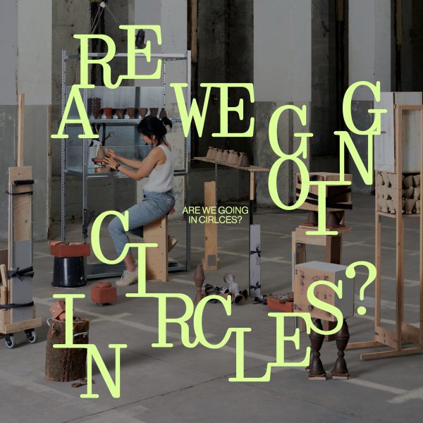 Photo of person in workshop with text overlay