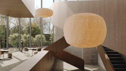 Hanging bioplastic lamp