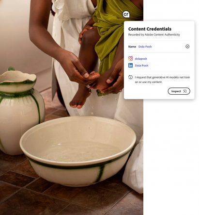 Washing her feet by Dola Posh, featuring the photographer washing her daughter's feet