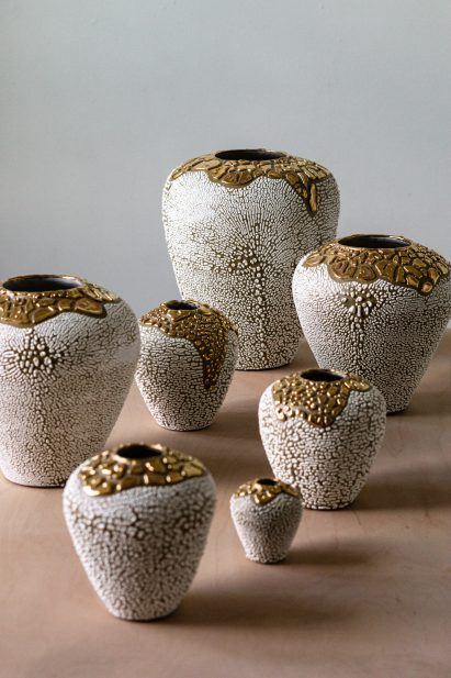 Textured glazed ceramics