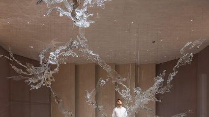 Glass installation by Lasvit at Milan design week