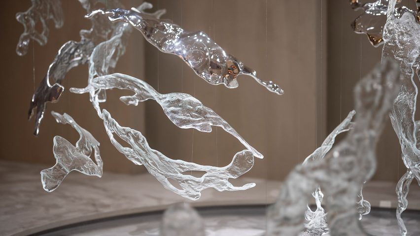 Glass installation by Lasvit at Milan design week