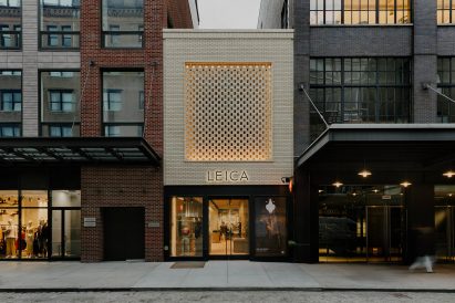 Brick facade of Leica Gallery in New York
