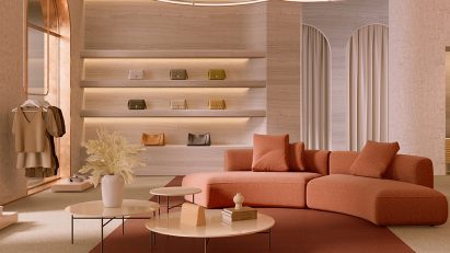 Modulyss flooring in an orange colour
