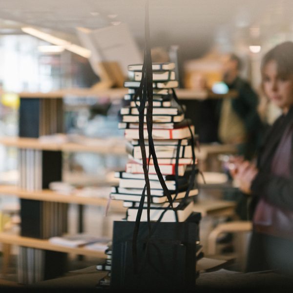 Photo of a book sculpture