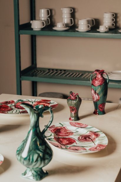 Faye Toogood adds painted roses to Noritake porcelain