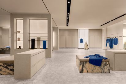 Neutral-toned boutique with a large, open floor plan
