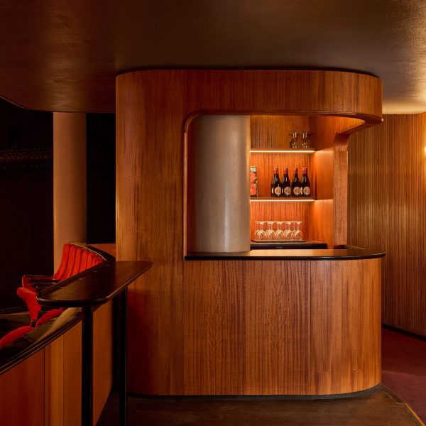 Wooden cinema salon bar