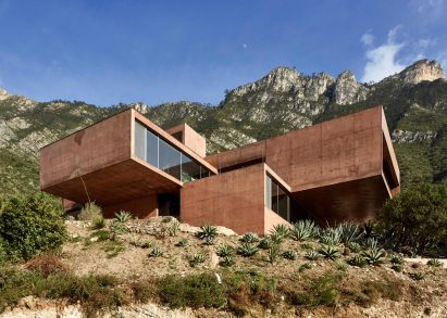 Red volumes on hill