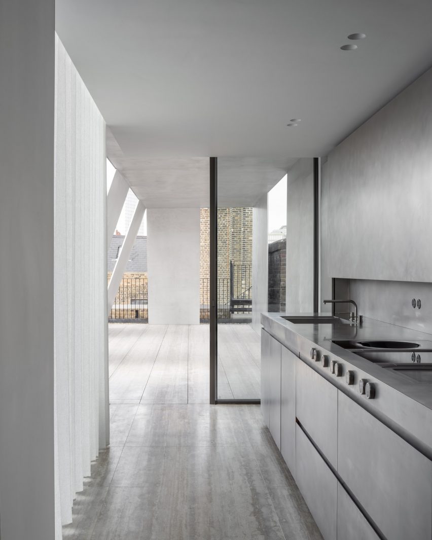 Kitchen at Covent Garden Apartment by Carmody Groarke
