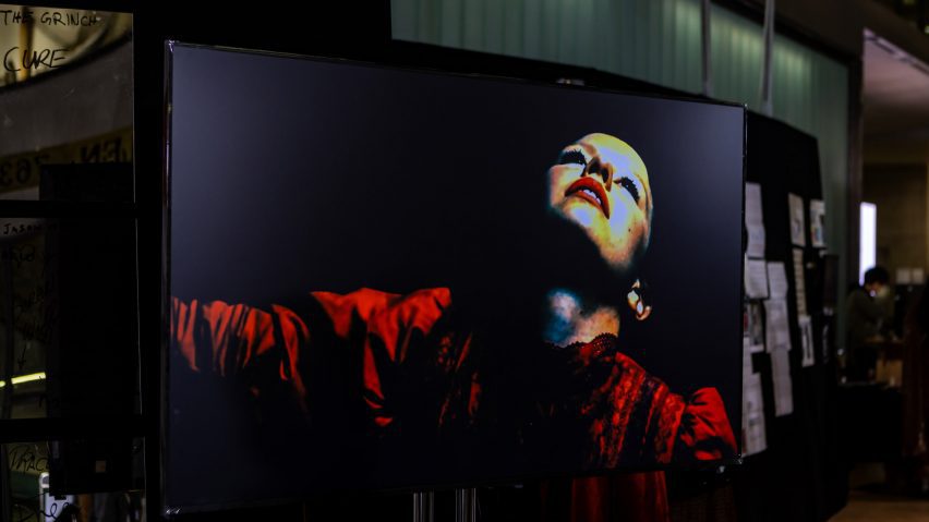a person in a red garment