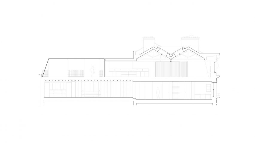 Section of Covent Garden Apartment by Carmody Groarke
