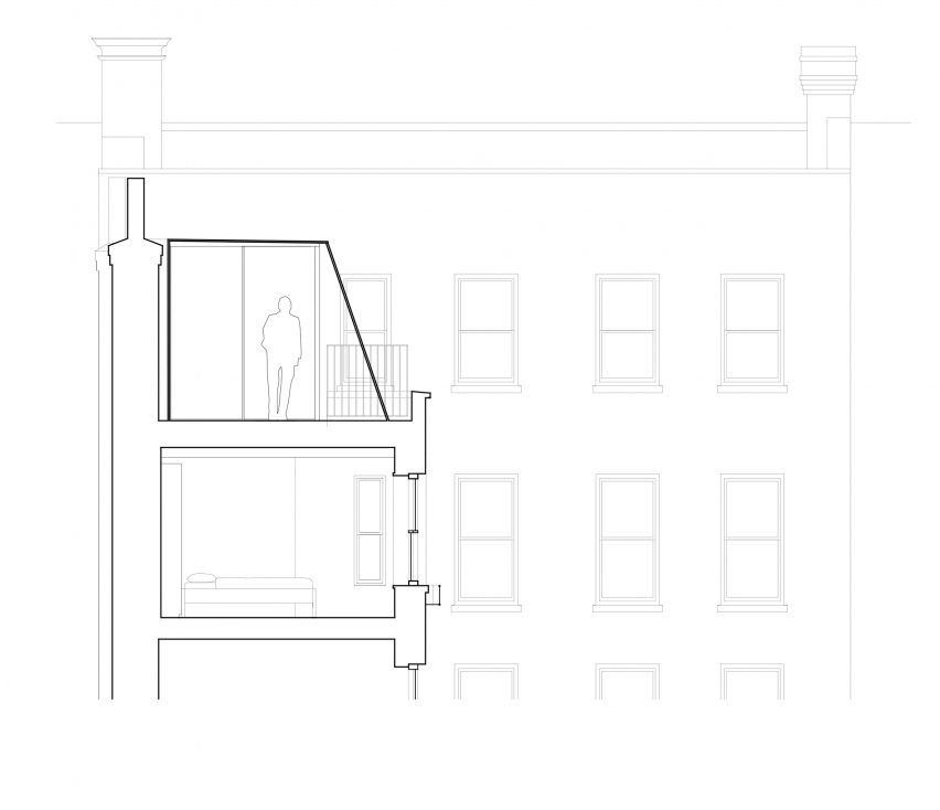 Section of Covent Garden Apartment by Carmody Groarke