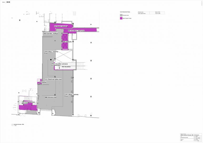 Ground floor plan of IKEA Oxford Street