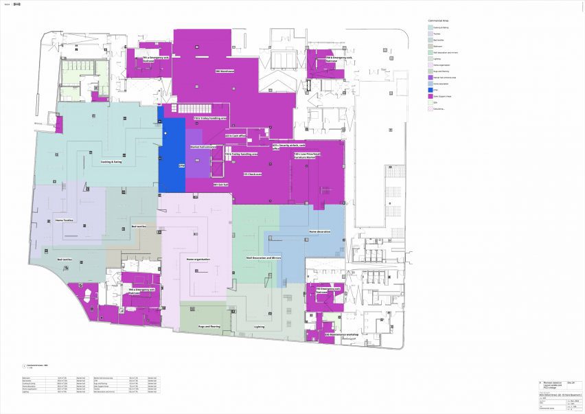 Lower basement plan of IKEA Oxford Street