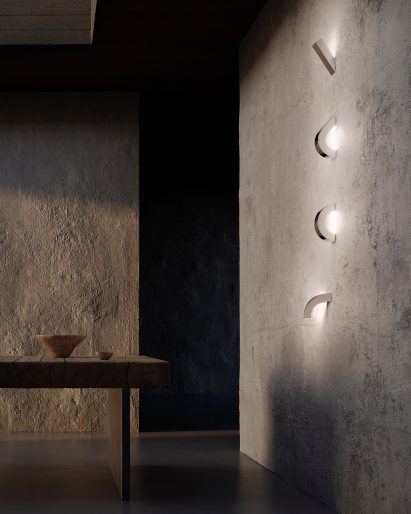 Alessandro Zambelli designs geometric Dansì wall lights for Luceplan