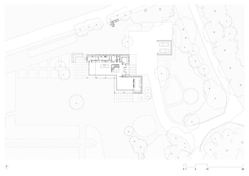 Site plan of Field House by Wilkinson King Architecture
