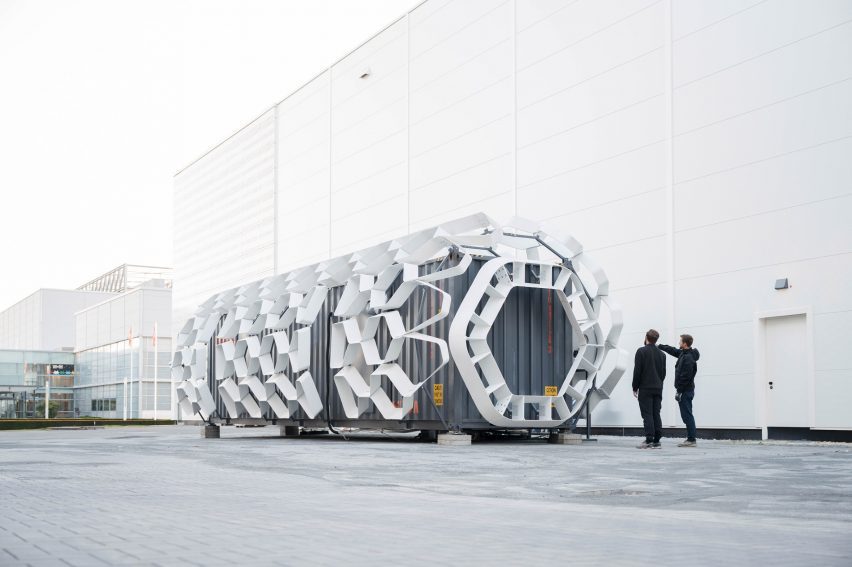 A storage unit wrapped in a shell