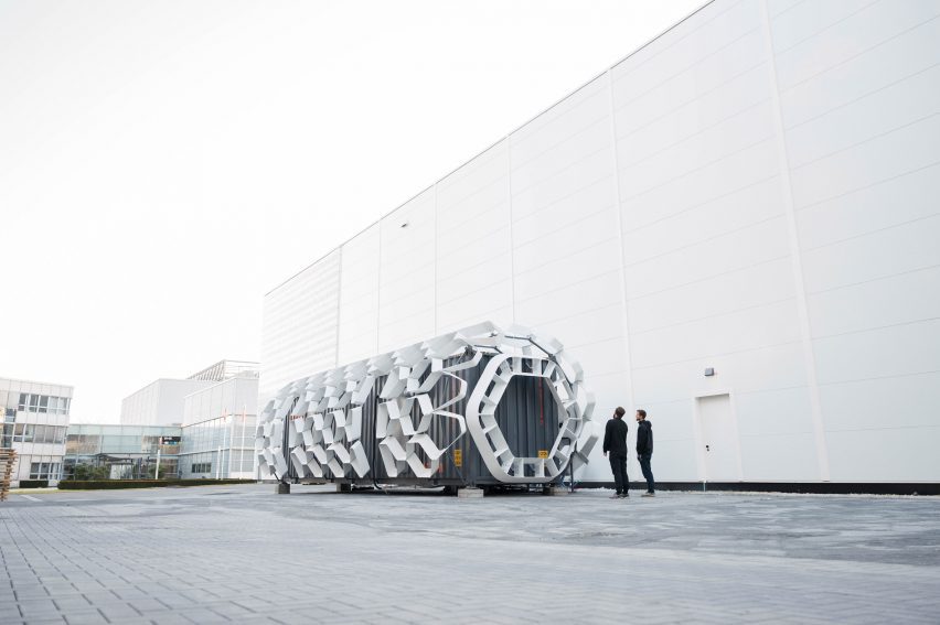 A storage unit wrapped in a shell