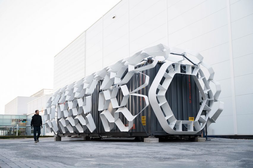 A storage unit wrapped in a shell