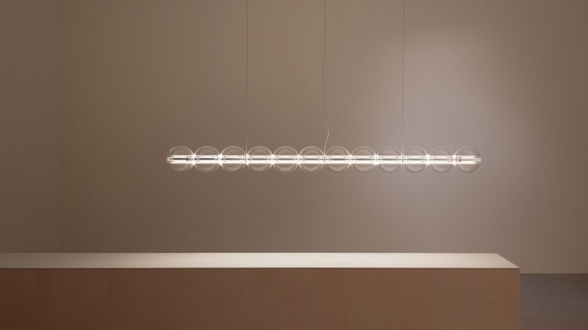 Glass bubbles form Luce Sferica lights by Ronan Bouroullec for Flos