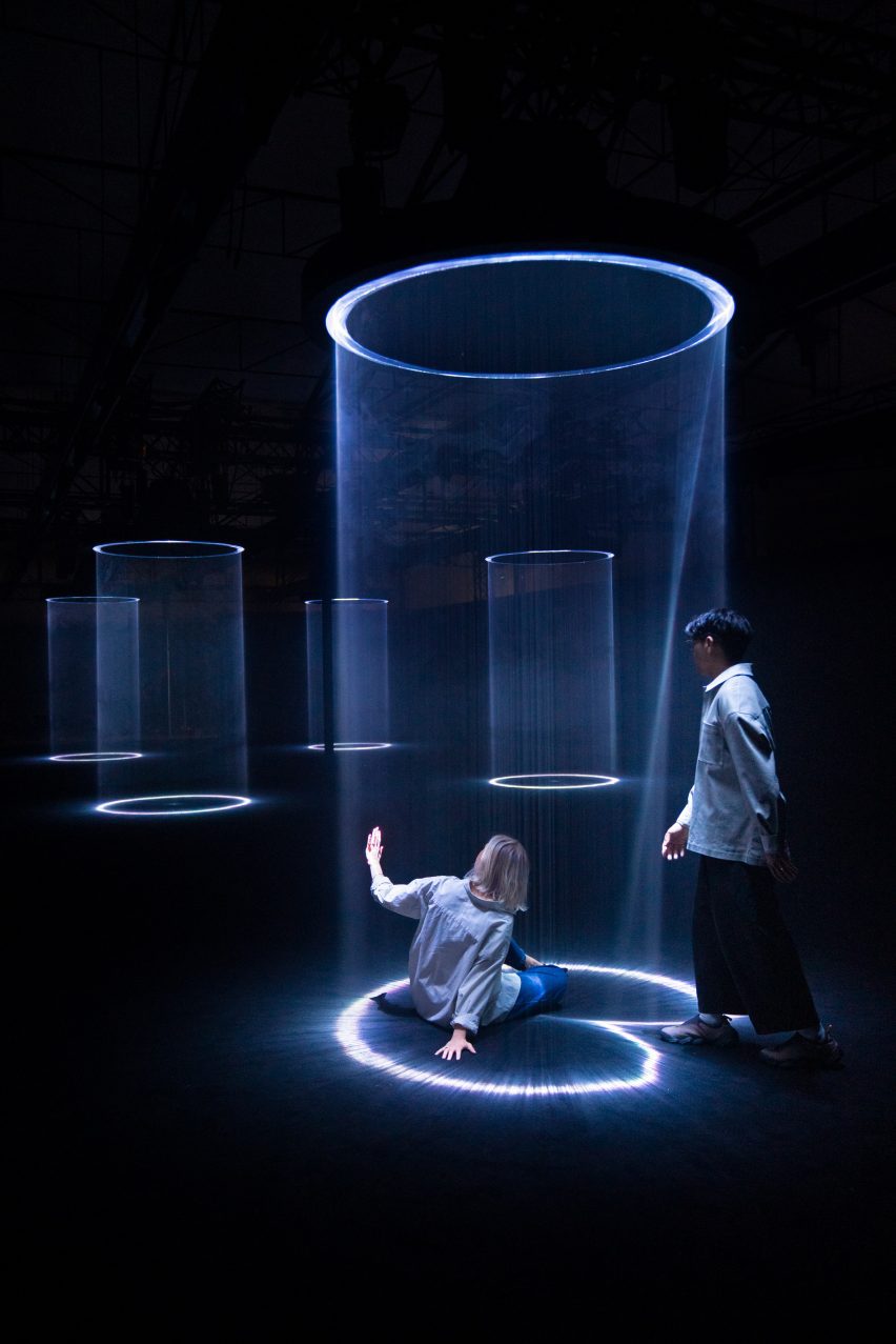 Lachlan Turczan's Lucida (I-IV) artwork at Google's Making the Invisible Visible installation