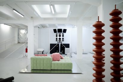 Furniture in a parking garage