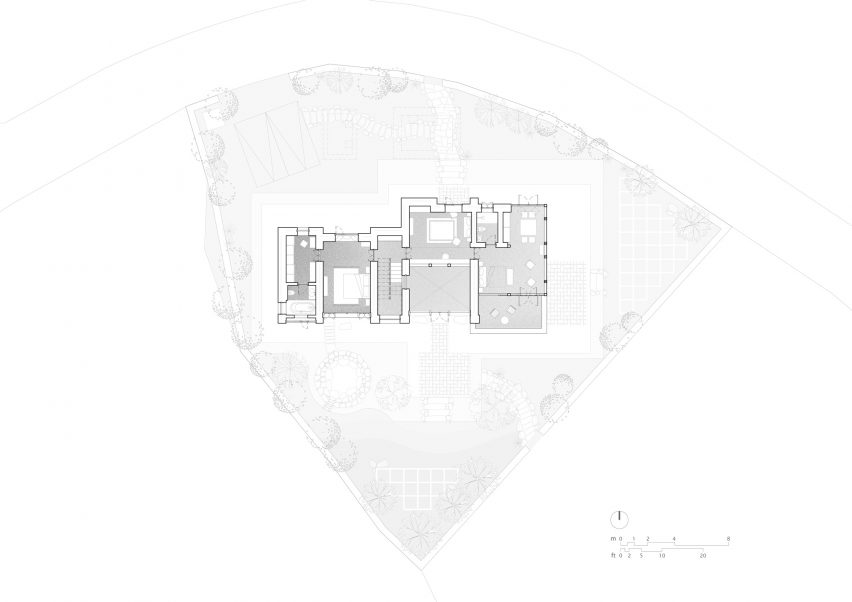 First floor plan of Gulzar's Residence by Field Architects