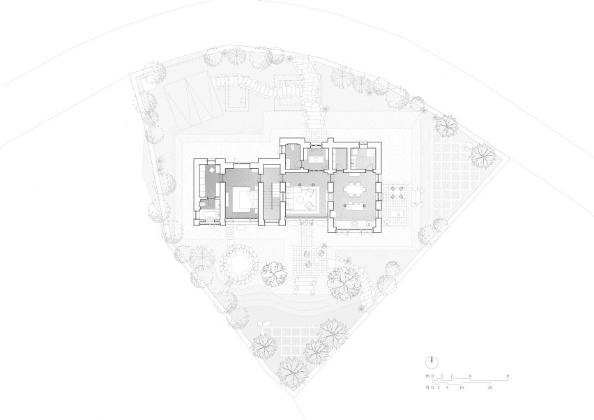 Ground floor plan of Gulzar's Residence by Field Architects
