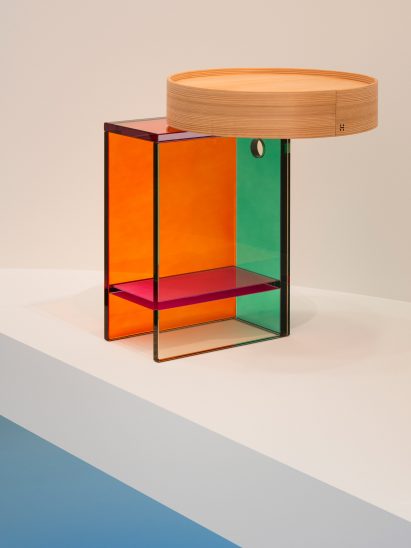 Glass side table